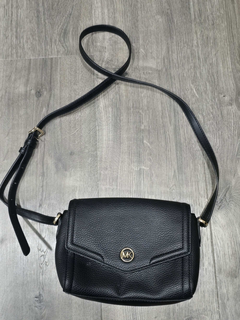 Michael Kors Black Pebbled Leather Crossbody Bag
